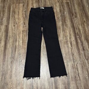 Madewell Cali Demi Boot Jeans Women's 25 in Bayland Raw Hem High Rise Denim